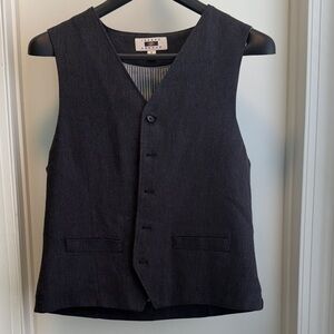 Joseph Abboud Charcoal Herringbone Vest
